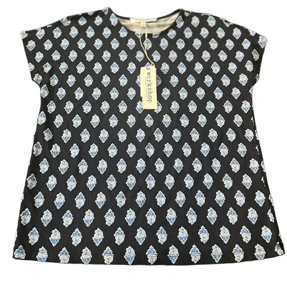 Workshop Republic Clothing Stretch T-Shirt Blue Floral Size XS/TP NWT MS… - Picture 1 of 9